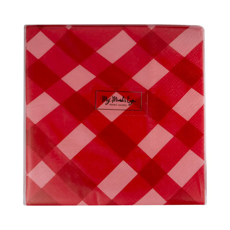 Plaid cocktail napkin