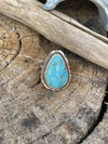 Navajo Royston Turquoise Sterling Southwestern Adjustable Ring Wydell Billie