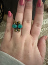 Beautiful Handmade Turquoise And Sterling Silver Adjustable Ring