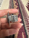 “Midnight” Navajo Sterling Silver Adjustable Concho Ring Signed L Tahe