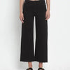 Black high rise crop wide leg jean