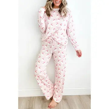 Vintage pink santa pajamas