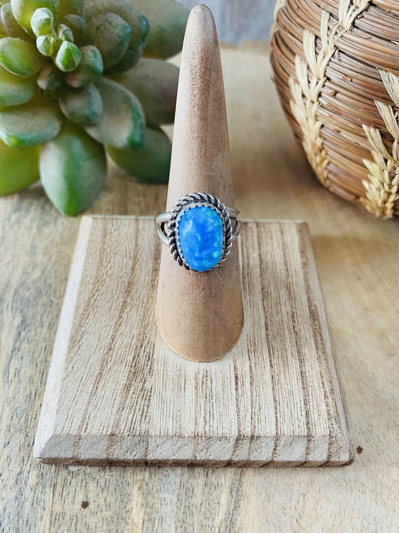 Navajo Sterling Silver & Blue Opal Ring