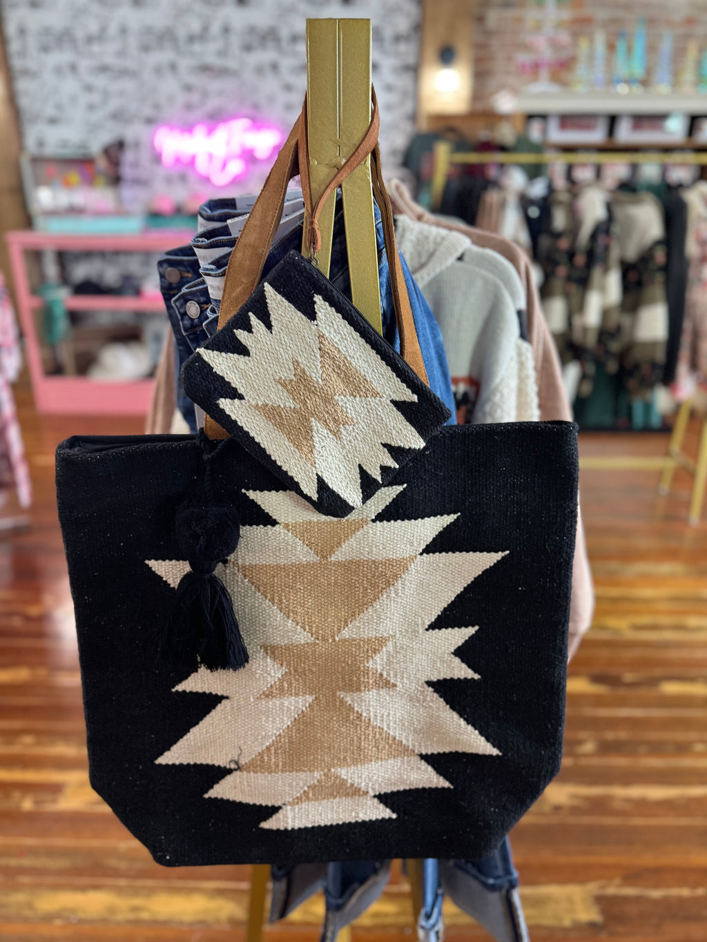 aztec tribal wristlet