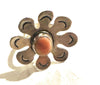 Navajo Sterling Silver & Queen Pink Conch Shell Adjustable Flower Ring