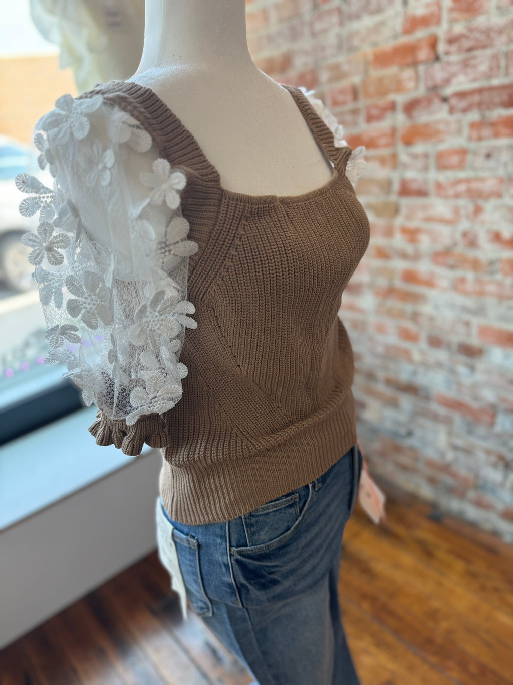 Daisy mae square neck sweater top