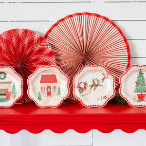 Santa scene 4 piece melamine plate set