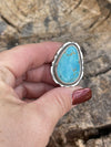 Navajo Royston Turquoise Sterling Southwestern Adjustable Ring Wydell Billie