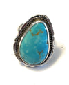 Navajo Royston Turquoise Sterling Southwestern Adjustable Ring Wydell Billie