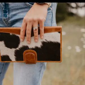 Cowhide clutch Wallet