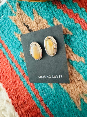 Navajo Mother of Pearl & Sterling Silver Stud Earrings