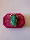 Cassidy Collection Handmade Turquoise And Sterling Silver Adjustable Single Stone Statement Ring