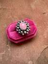 Handmade Pink Conch And Sterling Silver Adjustable Ring Style 1