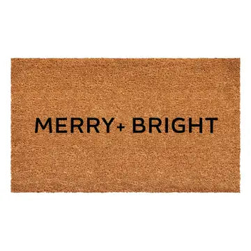 Christmas modern Merry + Bright doormat