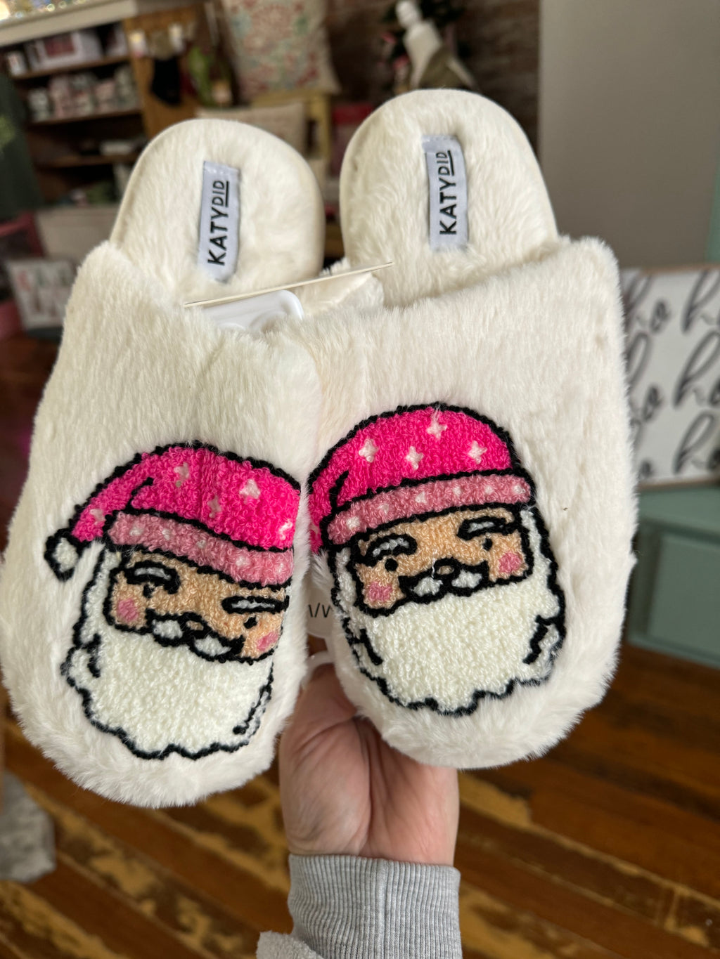 Pink Santa Slippers