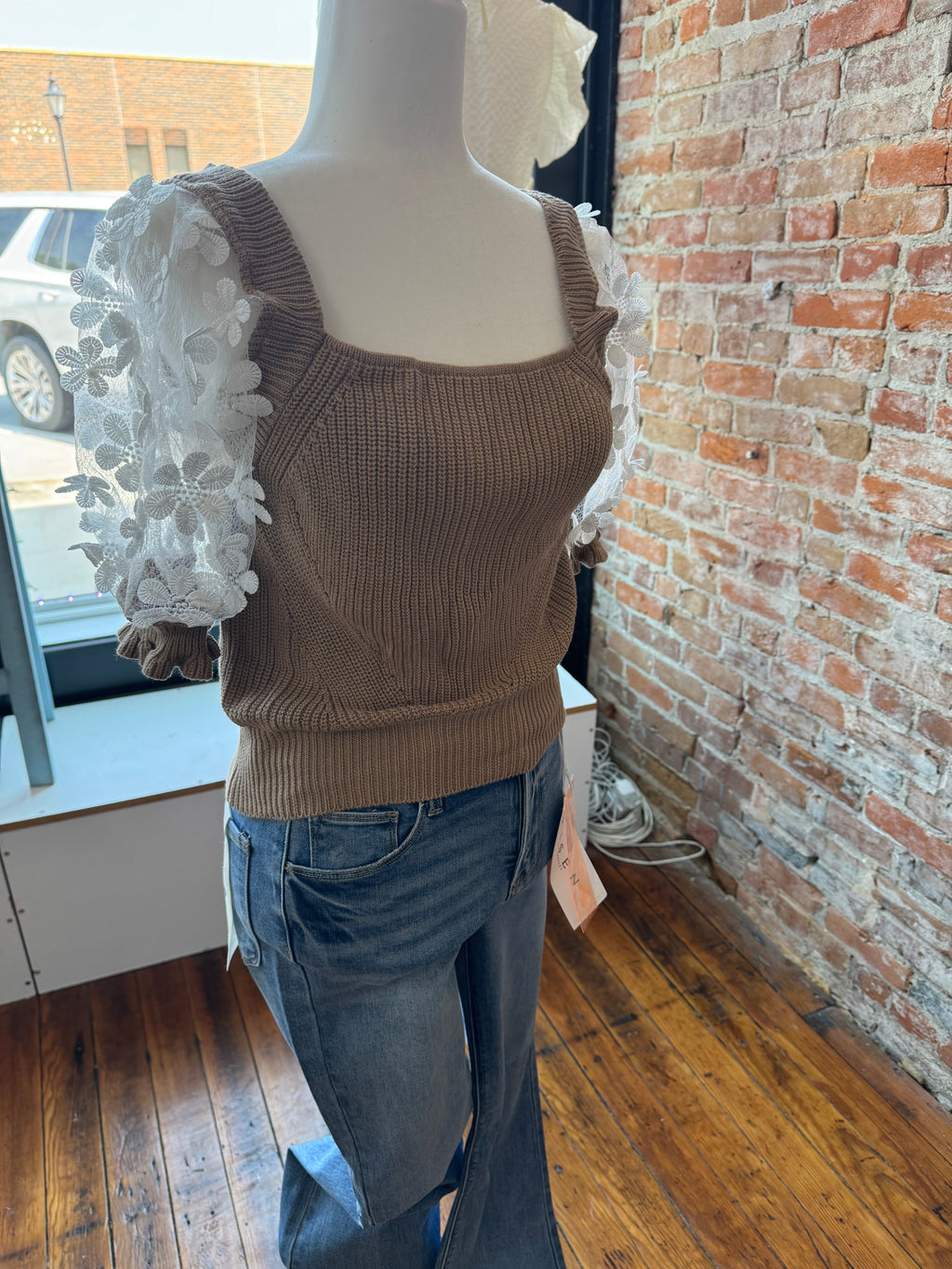 Daisy mae square neck sweater top