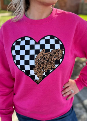 Checked in love pullover