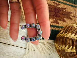 Handmade Purple Opal & Sterling Silver Adjustable Naja Ring Signed Nizhoni
