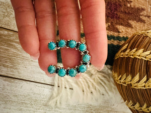 Handmade Turquoise & Sterling Silver Adjustable Naja Ring Signed Nizhoni