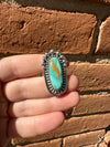 Cassidy Collection Handmade Turquoise And Sterling Silver Adjustable Single Stone Statement Ring