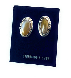 Navajo Mother of Pearl & Sterling Silver Stud Earrings
