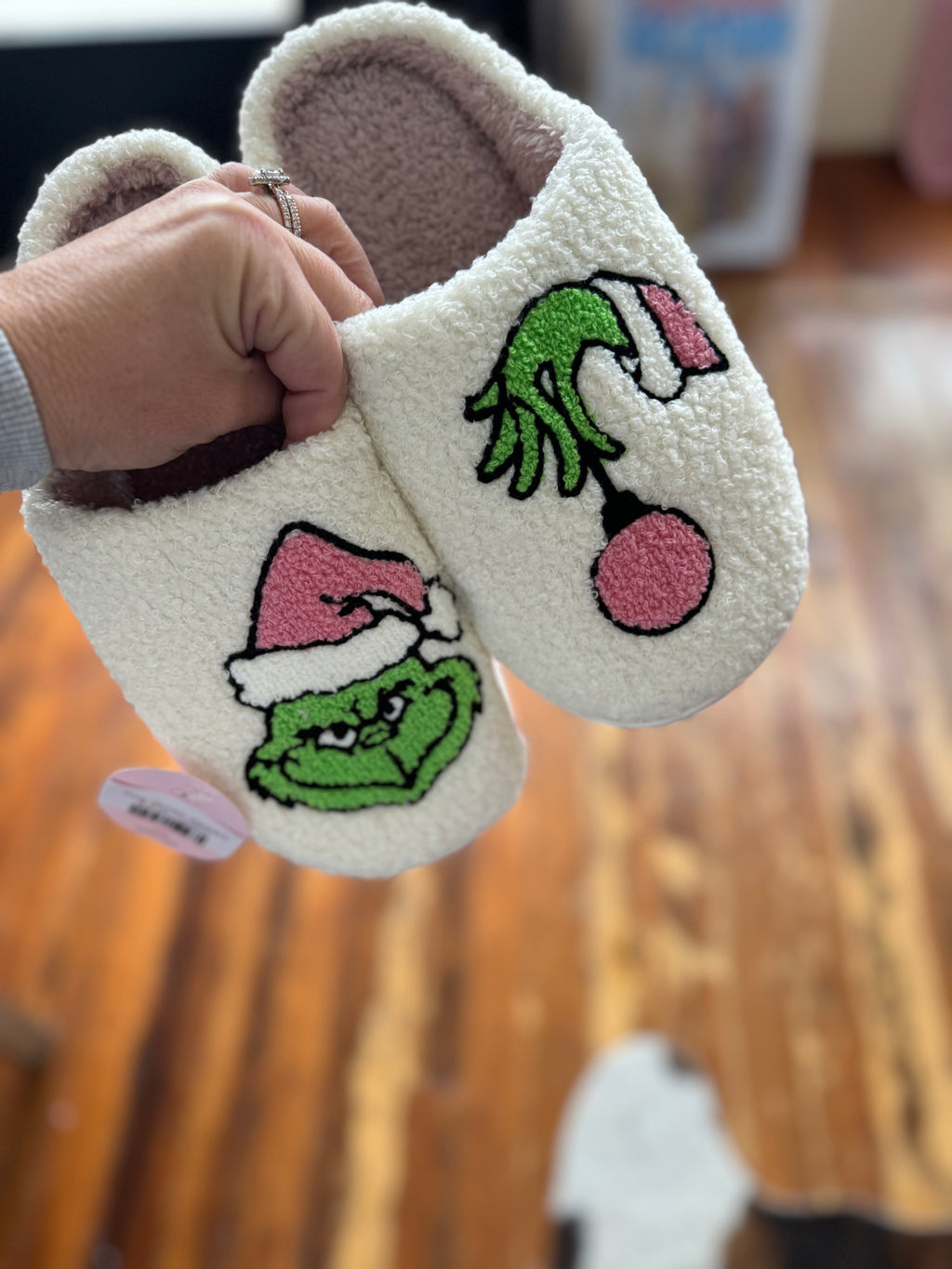 Pink Grinch slippers