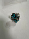 Beautiful Handmade Turquoise And Sterling Silver Adjustable Ring