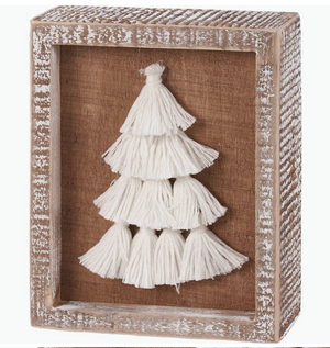 Boho tassel tree box sign