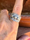 The Cassidy Sterling Flower Cigar Band Ring