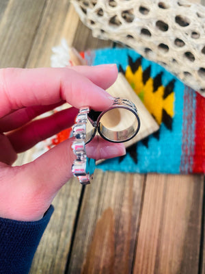 Handmade Sterling Silver & Multi Stone Cluster Adjustable Ring