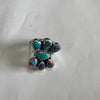 “The Willow” Handmade Sterling Silver, Turquoise & Purple Dream Cluster Adjustable Ring Signed Nizhoni