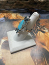 Handmade Mojave Turquoise & Topaz Adjustable Ring