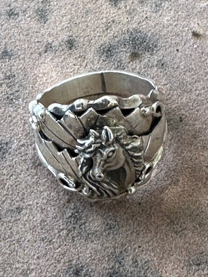 Navajo Sterling Horse Head Ring Size 13