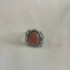 Gorgeous Navajo Pink Peruvian Opal And Sterling Silver Adjustable Ring