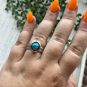 “The Bordered” Navajo Turquoise Sterling Silver Ring
