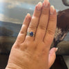 Navajo Sterling Silver Oval Lapis Band Ring