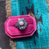 Beautiful Navajo Sterling Silver & Pink Conch Ring Signed Chimney Butte
