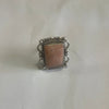 Gorgeous Navajo Pink Peruvian Opal And Sterling Silver Adjustable Ring