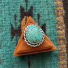 Navajo Turquoise Sterling Silver Oval Ring Size 6.5 Signed