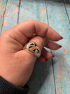 Old Pawn Navajo Sterling Silver, Tiger Eye & Onyx Ring Size 10.5