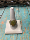 Old Pawn Navajo Sterling Silver & Fire Opal Ring Size 10.5