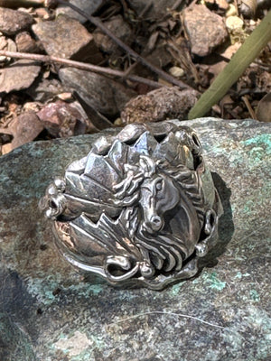 Navajo Sterling Horse Head Ring Size 13