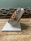 Navajo Sterling Silver And Orange And Purple Spiny Adjustable Ring