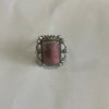 Gorgeous Navajo Pink Peruvian Opal And Sterling Silver Adjustable Ring