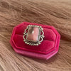 Gorgeous Navajo Pink Peruvian Opal And Sterling Silver Adjustable Ring