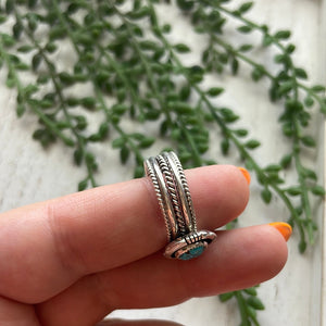 “The Bordered” Navajo Turquoise Sterling Silver Ring