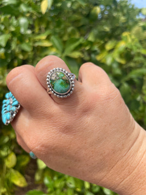 “The Taylor” Navajo Turquoise Sterling Silver Ring Size 9.5