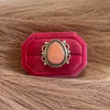 Gorgeous Navajo Pink Peruvian Opal And Sterling Silver Adjustable Ring