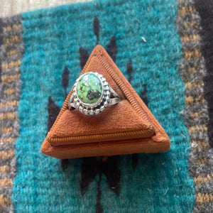 “The Forest” Navajo Turquoise Sterling Silver Ring Size 10