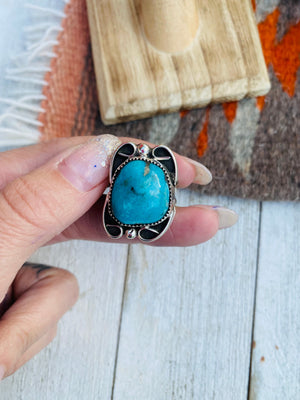 Navajo Turquoise & Sterling Silver Ring Size 6